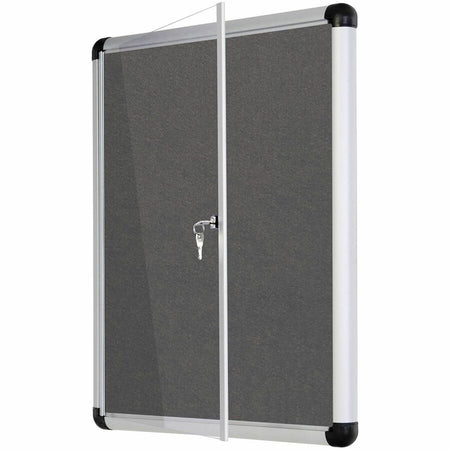 MasterVision SlimLine Magnetic Gray Fabric Enclosed Board - Rear