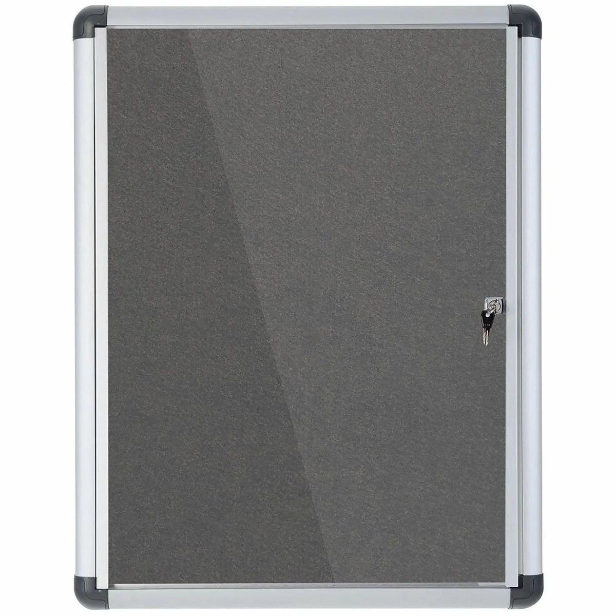 MasterVision SlimLine Magnetic Gray Fabric Enclosed Board - Stylish 36.60’’ x 26.40’’ Bulletin - Boards