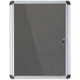 MasterVision SlimLine Magnetic Gray Fabric Enclosed Board - Stylish 36.60’’ x 26.40’’ Bulletin - Boards