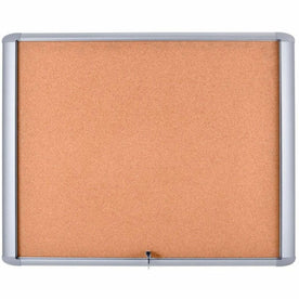 MasterVision Water-Resistant Enclosed Corkboard - 30x26.50’’ - Light Brown Cork Surface - Boards