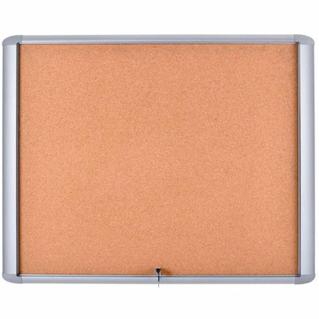 MasterVision Water-Resistant Enclosed Corkboard - 30x26.50’’ - Light Brown Cork Surface - Boards