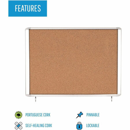 MasterVision Water-Resistant Enclosed Corkboard - Alternate-Image1