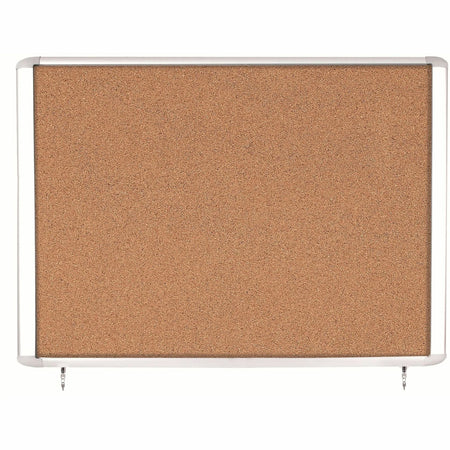 MasterVision Water-Resistant Enclosed Corkboard - 47’’x38.30’’ - Light Brown Cork Surface - Boards