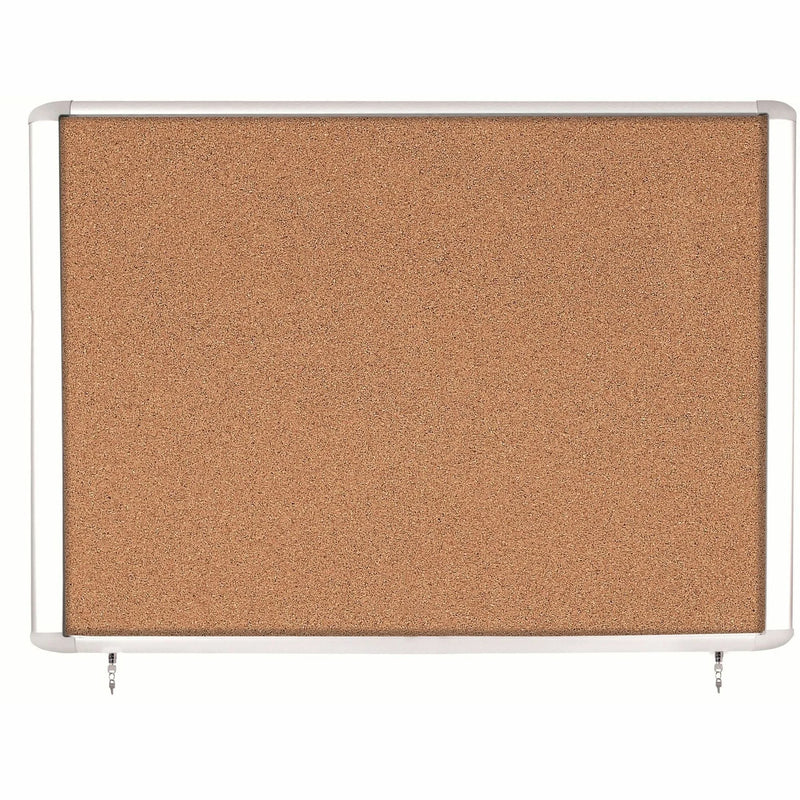 MasterVision Water-Resistant Enclosed Corkboard - 47’’x38.30’’ - Light Brown Cork Surface - Boards