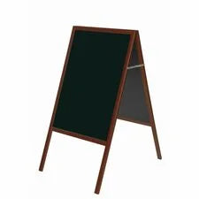 MasterVision Wet-Erase Display Board - 32’’ Height x 21’’ Width - Black Melamine Surface - Cherry Wood Frame - 1 Each