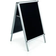 MasterVision Wet-Erase Sign Board - 33’’ Height x 23’’ Width - Black Melamine Surface - Silver Aluminum Frame - 42’’