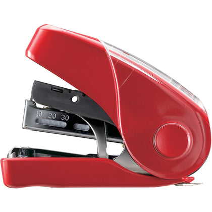 MAX Flat Clinch Mini Stapler: Staples Up to 25 Sheets - Red - Staplers