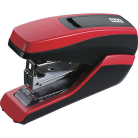 MAX HD-55FL Stapler: Staples 35 Sheets - Holds 100 - 24/26 Size - 1.34’’ Throat - Red/Black - Staplers