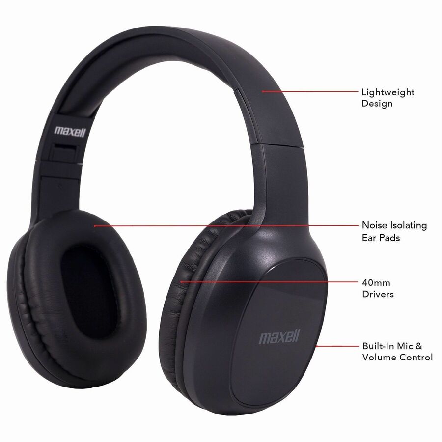 Maxell Bass 13 Wireless Headphones with Mic Bluetooth - Alternate-Image1