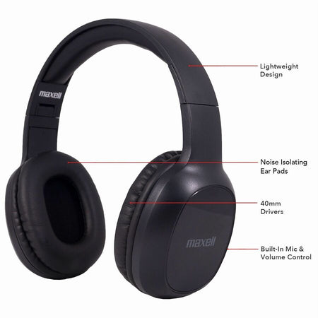 Maxell Bass 13 Wireless Headphones with Mic Bluetooth - Alternate-Image1