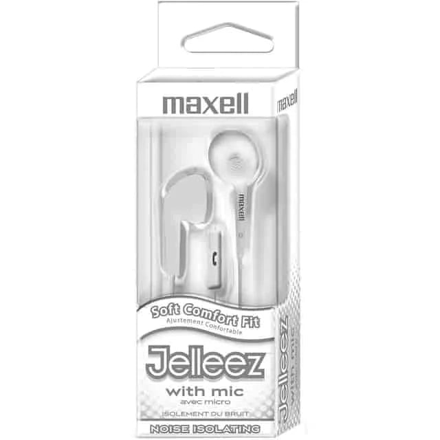Maxell Jelleez Earset: Premium White Earbud Comfort - Headphones