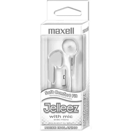 Maxell Jelleez Earset: Premium White Earbud Comfort - Headphones