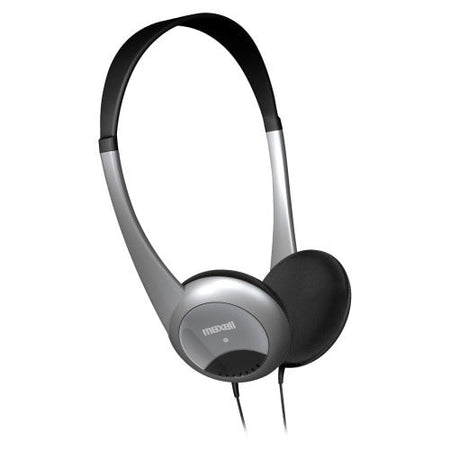 Maxell Lightweight Stereo Headphones: Wired Binaural Over-the-head - Silver Black - Headphones