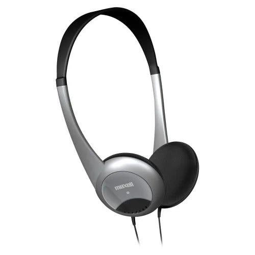 Maxell Lightweight Stereo Headphones: Wired Binaural Over-the-head - Silver Black - Headphones