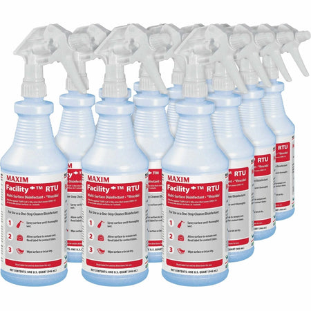 Maxim Facility+ Multi-Surface Disinfectant - Ready-To-Use - 32 fl oz (1 quart) - 12 / Carton - Disinfectants