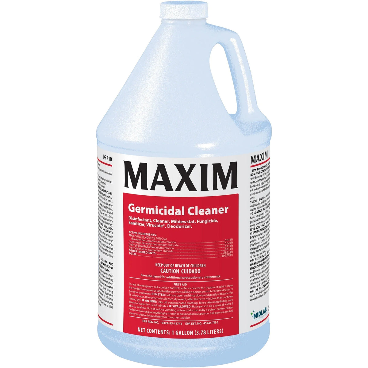 Maxim Germicidal Cleaner: Deodorant & Disinfectant - Yellow 4/Carton - Multipurpose Cleaners