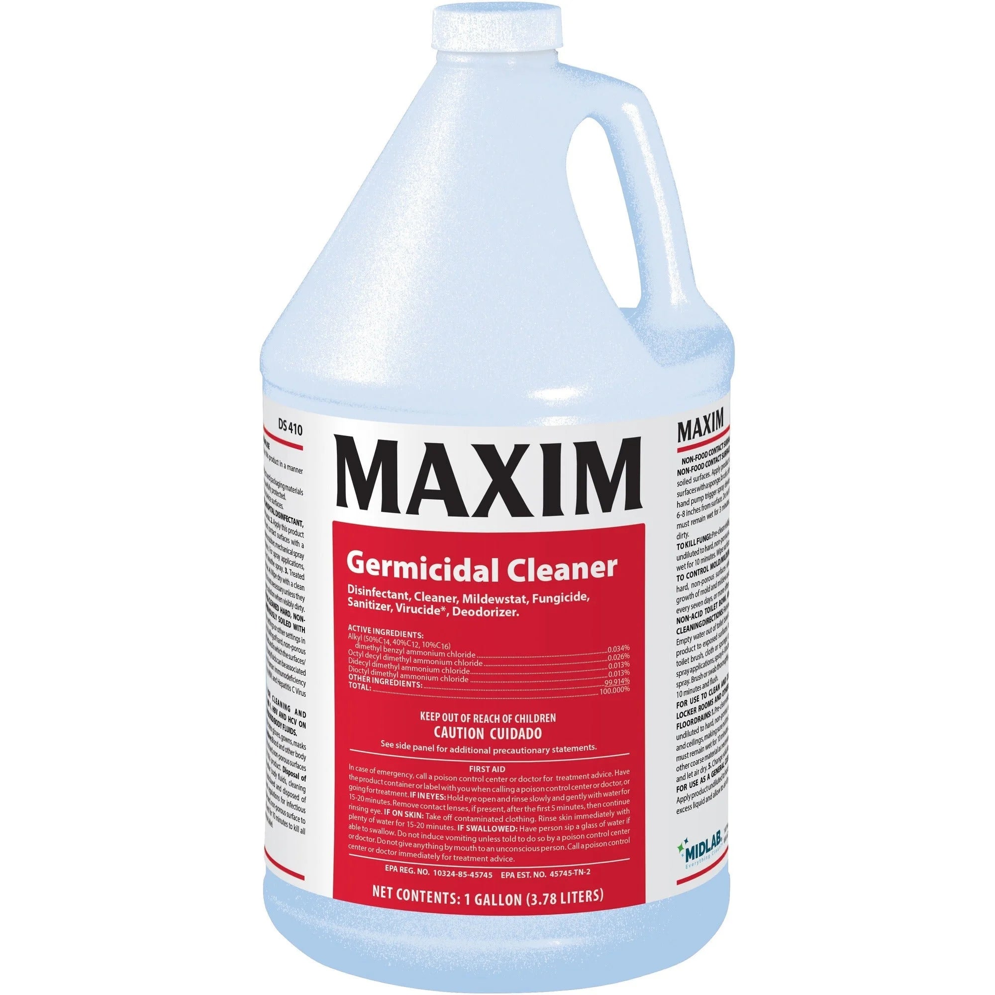 Maxim Germicidal Cleaner: Deodorant & Disinfectant - Yellow 4/Carton - Multipurpose Cleaners