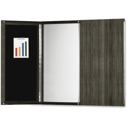 Mayline Gray Laminate Bulletin Board - White Surface Stain Water & Ghost Resistant - Accessory Tray - Boards
