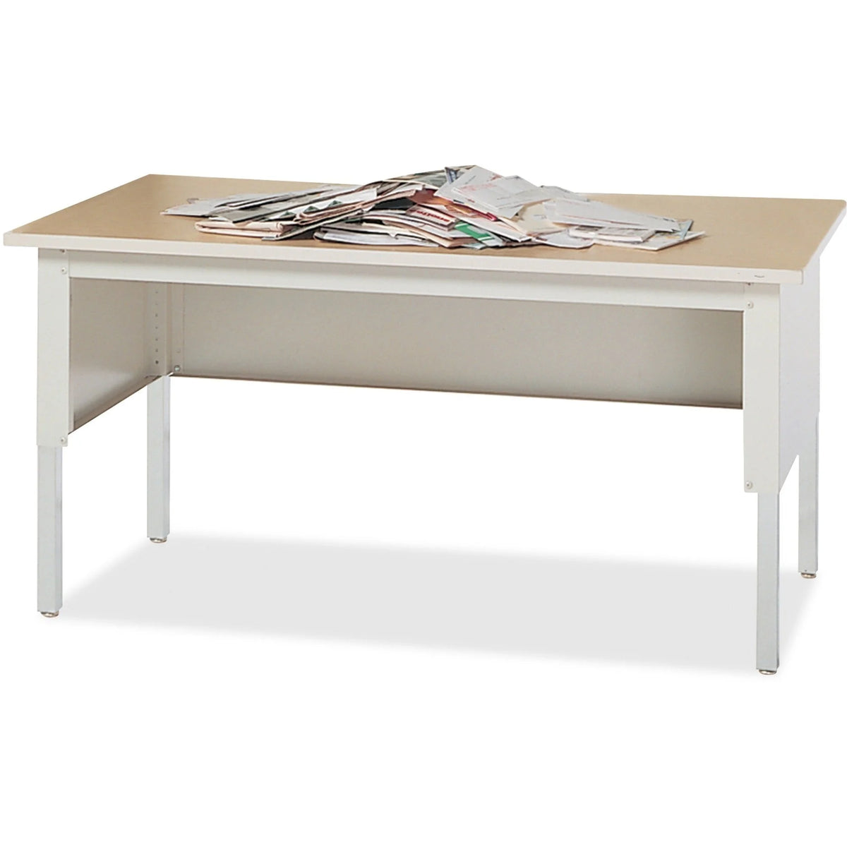 Mayline Mailflow-To-Go Sorting Table: 36’’x60’’ Chrome/Gray - Heavy Duty Durable - Leveling Glide - Literature