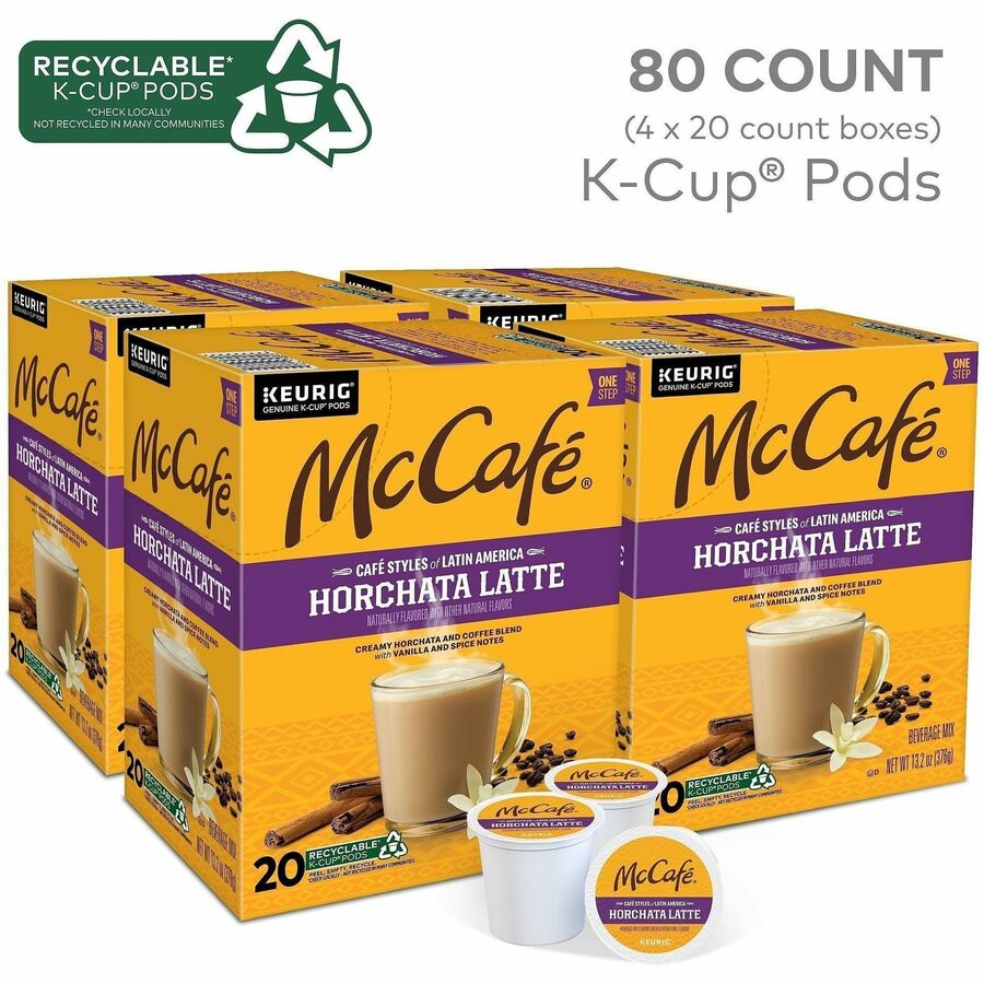 McCafé® K-Cup Horchata Latte - Compatible with Keurig Brewer - Medium - Per Box - 24 - Coffee