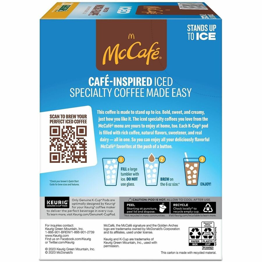 McCafé® K-Cup Iced One-Step Mocha Frappe - Compatible with Keurig Brewer - Ice Coffee - Medium