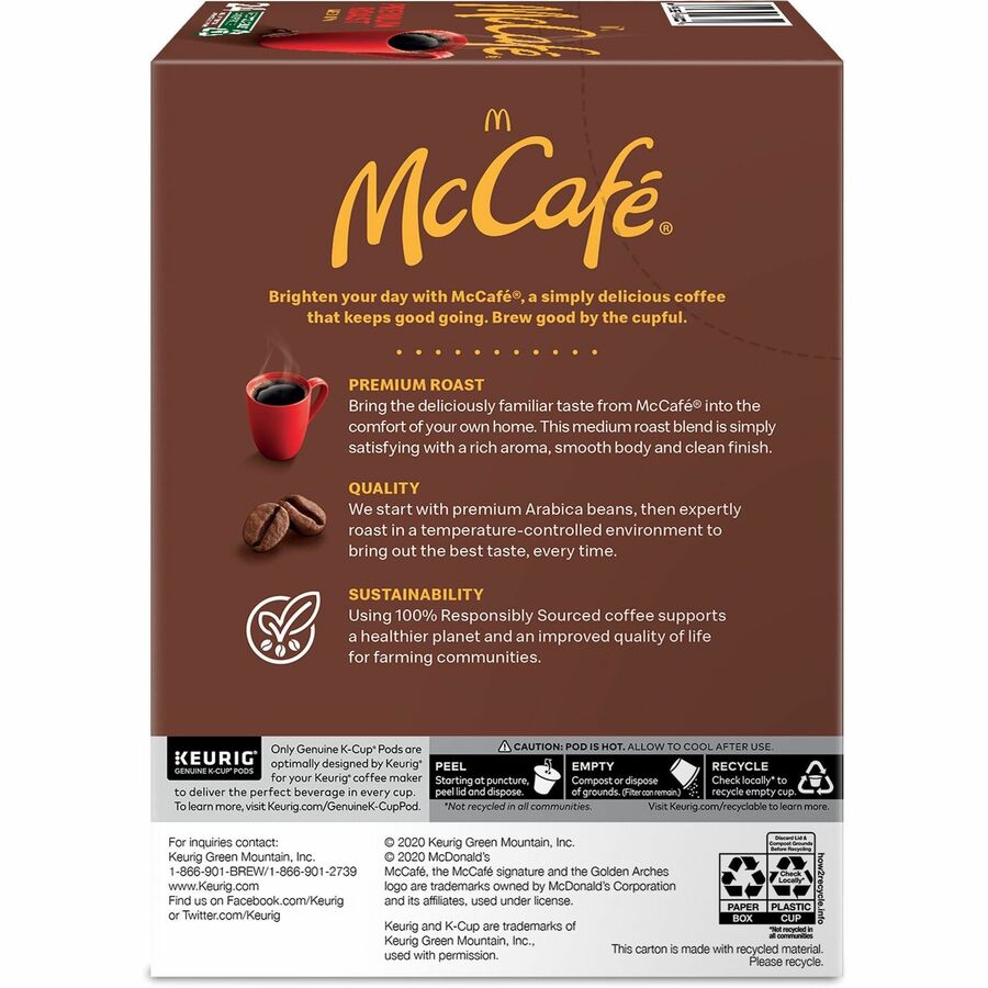 McCafé® K-Cup Premium Roast Coffee - Compatible with Keurig Brewer - Medium - 24 / Box