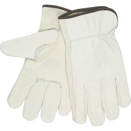 MCR Safety Leather Driver Gloves - Large Size - Beige - 2/Pack - Work