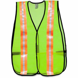 MCR Safety Mesh Vest - Lime Reflective Strip - Lightweight - Jackets / Vests