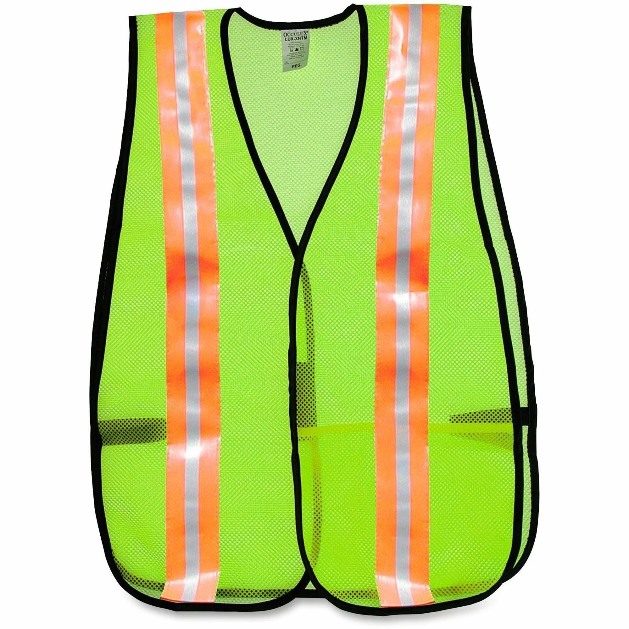 MCR Safety Mesh Vest - Lime Reflective Strip - Lightweight - Jackets / Vests