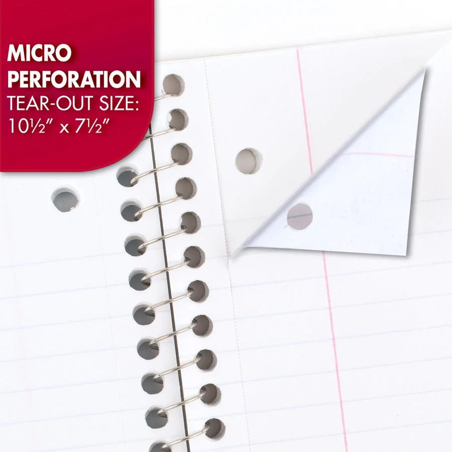 Mead 1-Subject Spiral Notebooks - Wide Ruled - 70 Sheets - 8’’ x 10 1/2’’ - 6-Pack