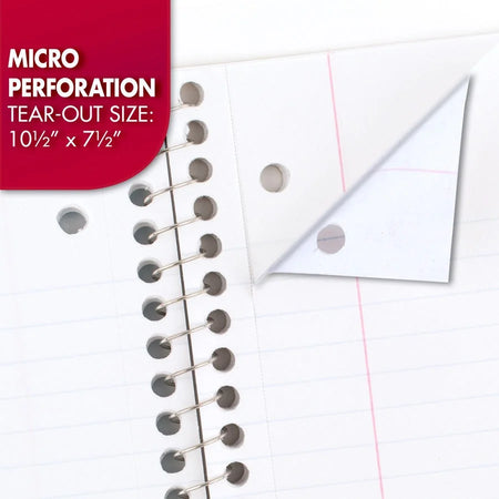 Mead 1-Subject Spiral Notebooks - Wide Ruled - 70 Sheets - 8’’ x 10 1/2’’ - 6-Pack