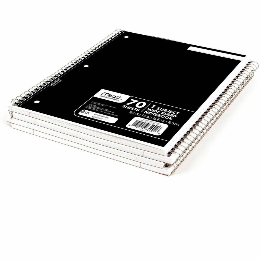 Mead 1 Subject Wide Ruled Spiral Notebook - Alternate-Image1