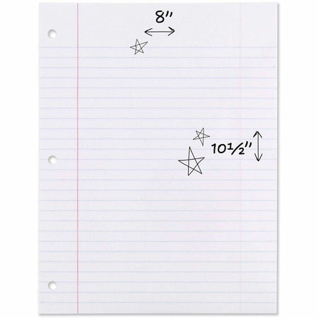 Mead 3-Hole Punched Wide-ruled Filler Paper - 200 Sheets - Ruled Red Margin - 8’’ x 10 1/2’’ Sheet Size - White - Pack