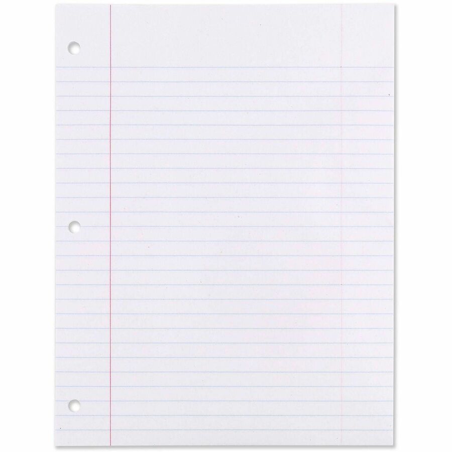 Mead 3-Hole Punched Wide-ruled Filler Paper - 200 Sheets - Ruled Red Margin - 8’’ x 10 1/2’’ Sheet Size - White - Pack