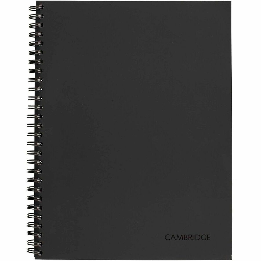 Mead Action Planner Business Notebook - Twin Wirebound - 9.50’’ Height x 7.5’’ Width 0.6’’ Length - Black Cover