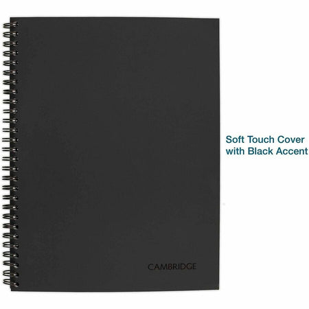 Mead Action Planner Business Notebook - Twin Wirebound - 9.50’’ Height x 7.5’’ Width 0.6’’ Length - Black Cover
