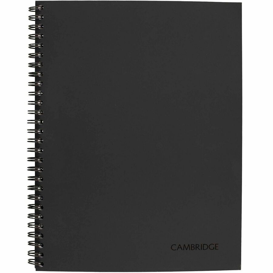 Mead Action Planner Business Notebook - Twin Wirebound - 9.50’’ Height x 7.5’’ Width 0.6’’ Length - Black Cover