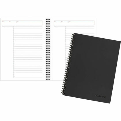 Mead Action Planner Business Notebook: Twin Wirebound Black Cover Recycled - 9.50’’ x 7.5’’ - Notebooks