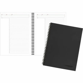 Mead Action Planner Business Notebook: Twin Wirebound Black Cover Recycled - 9.50’’ x 7.5’’ - Notebooks