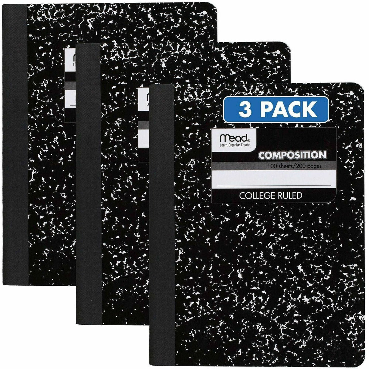Mead College Ruled Comp Book - 100 Sheets - Sewn - 9 3/4’’ x 7 1/2’’ Sheet Size - 9’’ Height 7’’ Width 0.5’’ Length