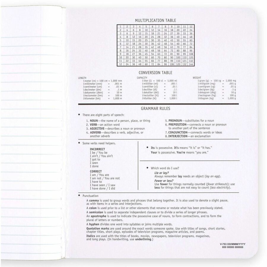 Mead College Ruled Comp Book - 100 Sheets - Sewn - 9 3/4’’ x 7 1/2’’ Sheet Size - 9’’ Height 7’’ Width 0.5’’ Length