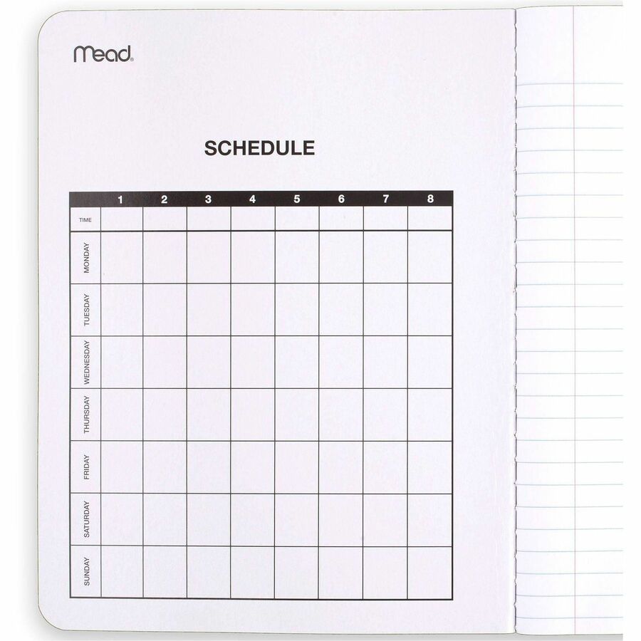 Mead College Ruled Comp Book - 100 Sheets - Sewn - 9 3/4’’ x 7 1/2’’ Sheet Size - 9’’ Height 7’’ Width 0.5’’ Length