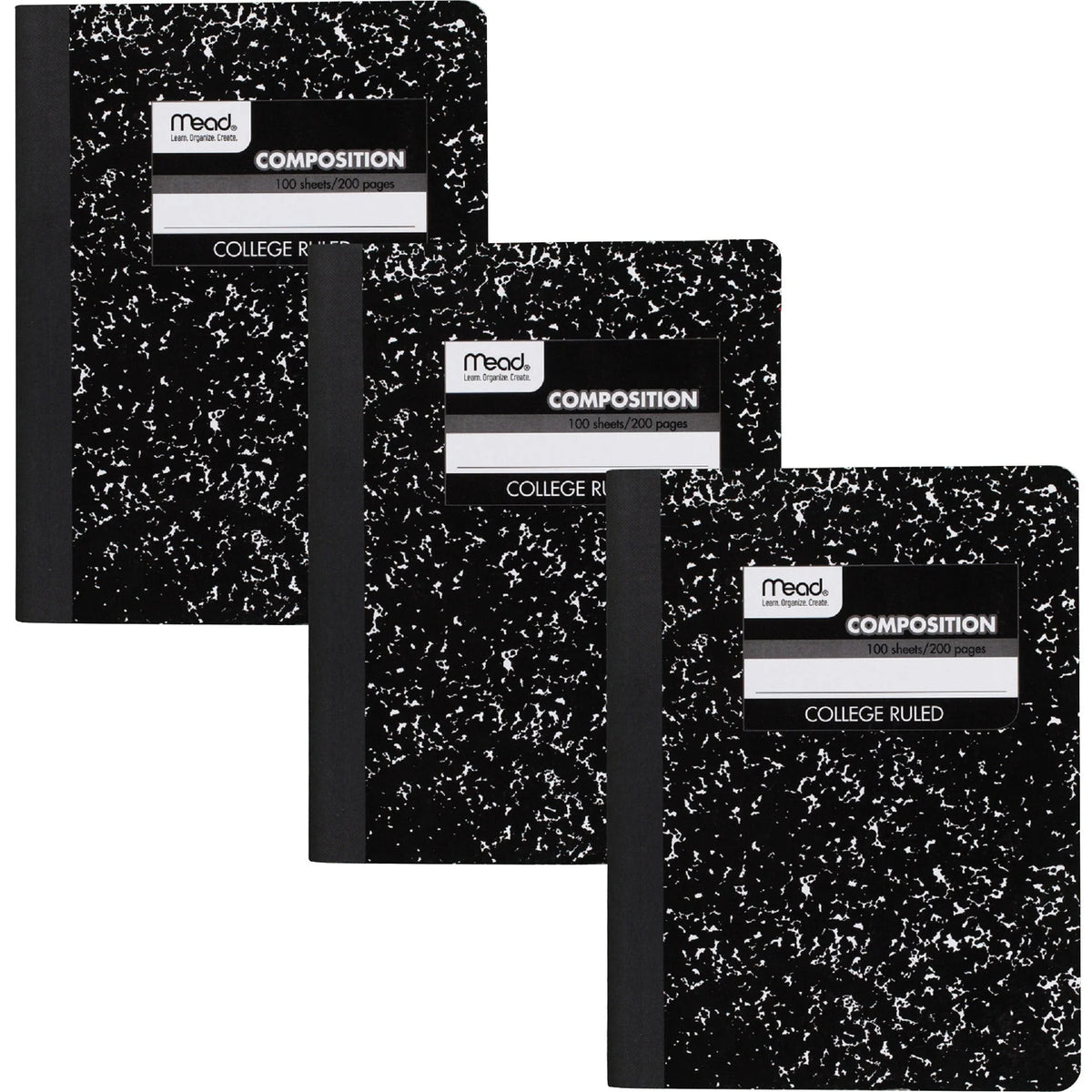 Mead College Ruled Comp Book - 100 Sheets - Sewn - 9 3/4’’ x 7 1/2’’ Sheet Size - 9’’ Height 7’’ Width 0.5’’ Length
