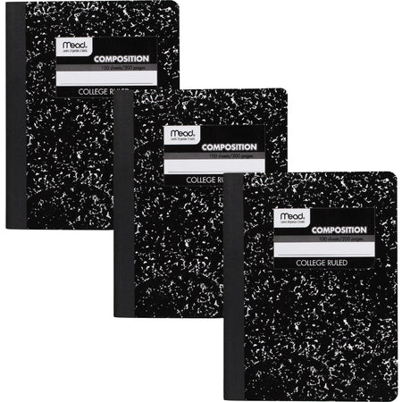 Mead College Ruled Comp Book - 100 Sheets - Sewn - 9 3/4’’ x 7 1/2’’ Sheet Size - 9’’ Height 7’’ Width 0.5’’ Length