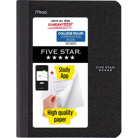 Mead College-ruled Composition Book - 100 Sheets - Sewn - 7 1/2’’ x 9 3/4’’ Sheet Size - Schedule - 1 Each - Notebooks