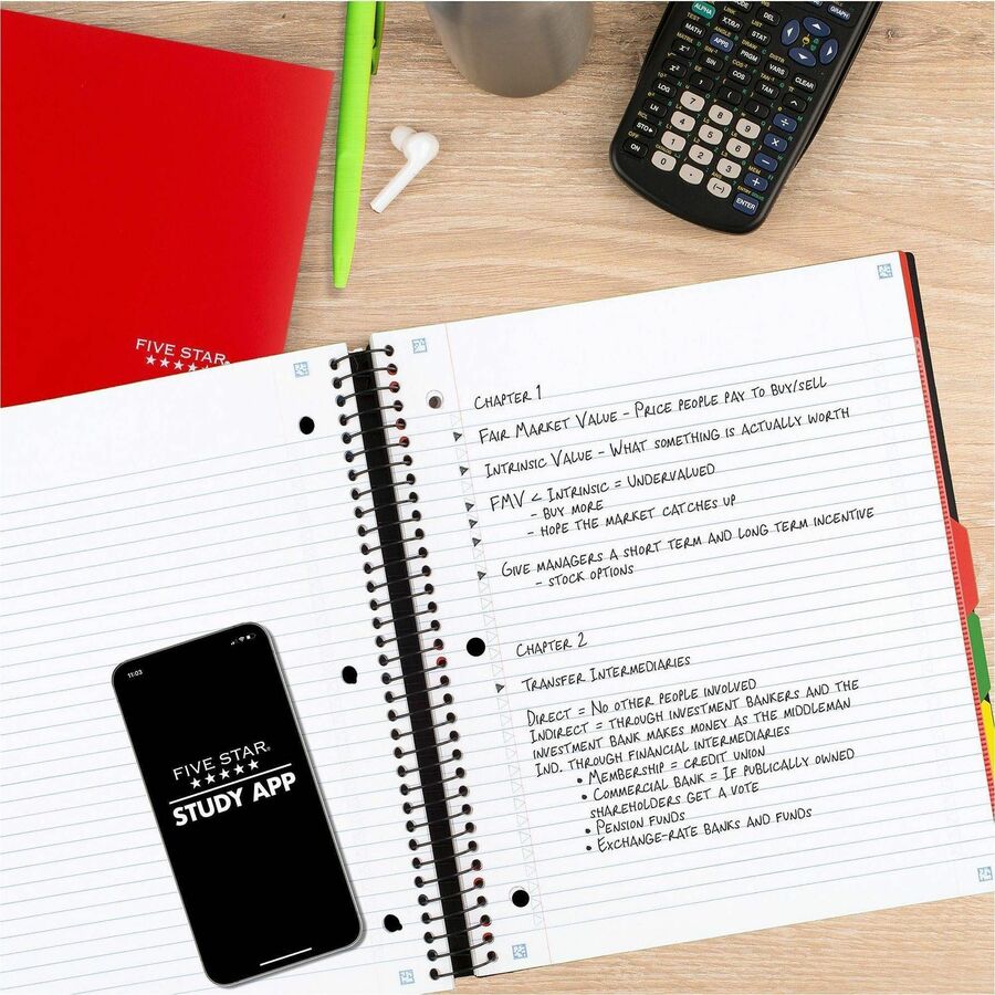 Mead College Ruled Subject Notebooks - 200 Pages - Spiral - 11’’ Height x 10.2’’ Width - Assorted Plastic Cover