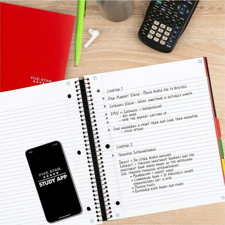 Mead College Ruled Subject Notebooks - 200 Pages - Spiral - 11’’ Height x 10.2’’ Width - Assorted Plastic Cover