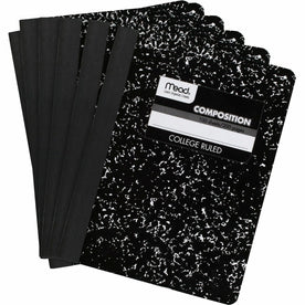 Mead Composition Book: 7 1/2’’ x 9 3/4’’ - Black Marble Cover - 12/Carton - Notebooks