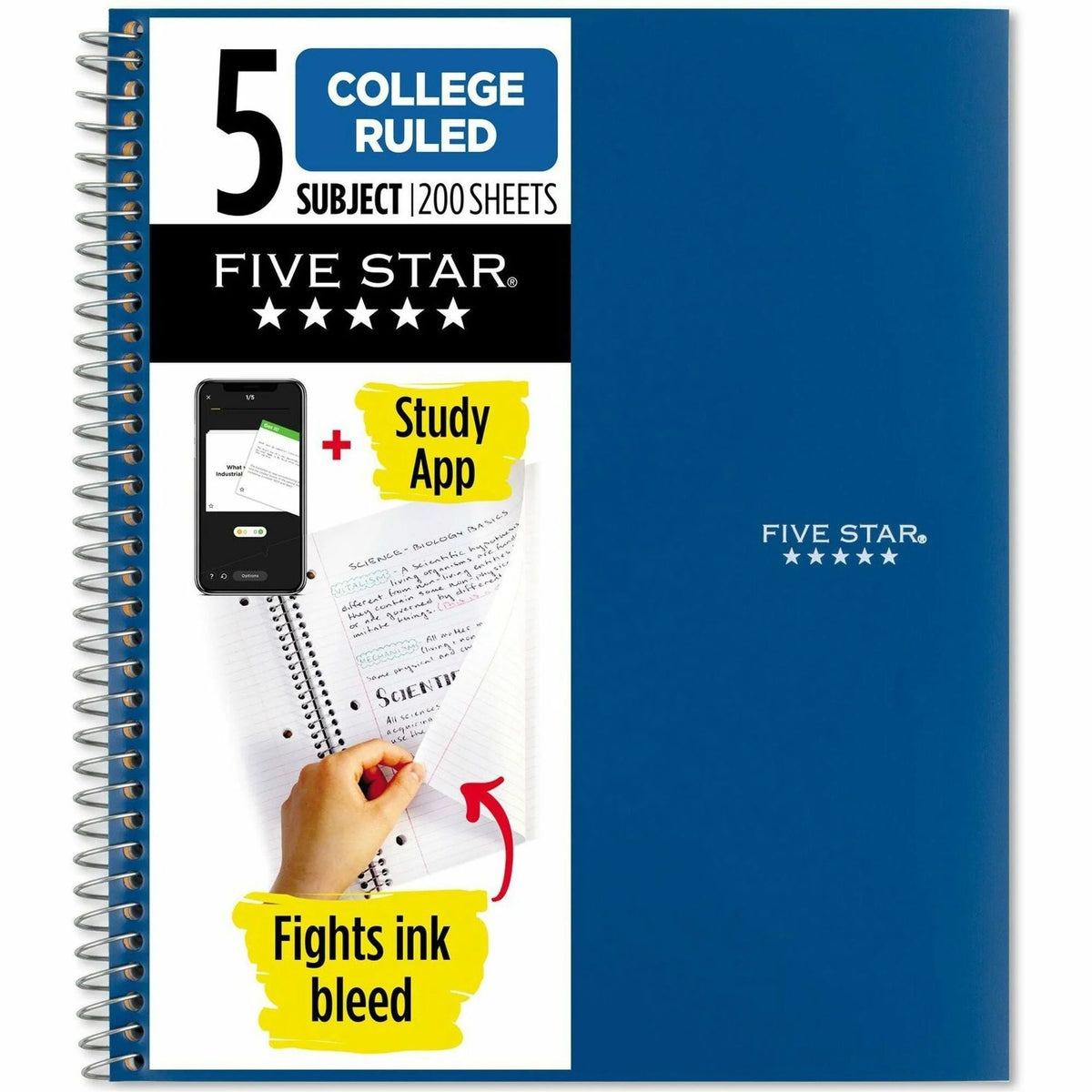 Mead Five-Star 5-Subject Notebook: 200 Sheets Wire Bound 11’’x8.5’’ Assorted Cover - Notebooks