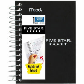 Mead Five Star Fat Lil’ Notebook: 200 Plain Pages Coilock 4’’ x 5 1/2’’ - Assorted Poly Cover - Notebooks
